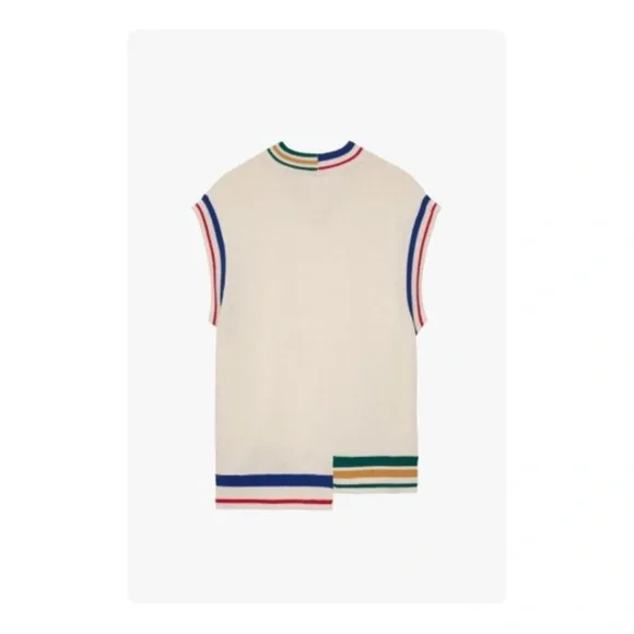★ Zara Unisex Limited Edition Asymmetrical Woven Vest 2023 SS - Cream ★